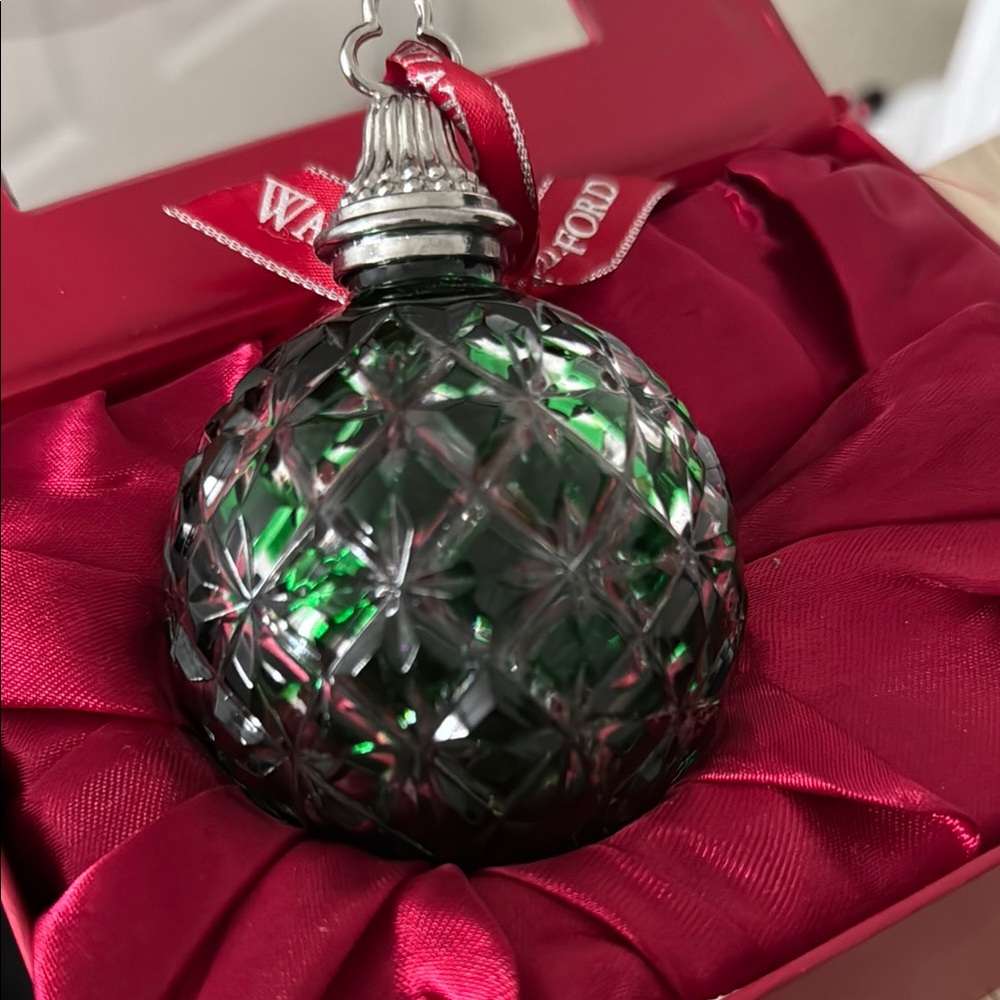 Waterford Green Crystal Holiday Ornament